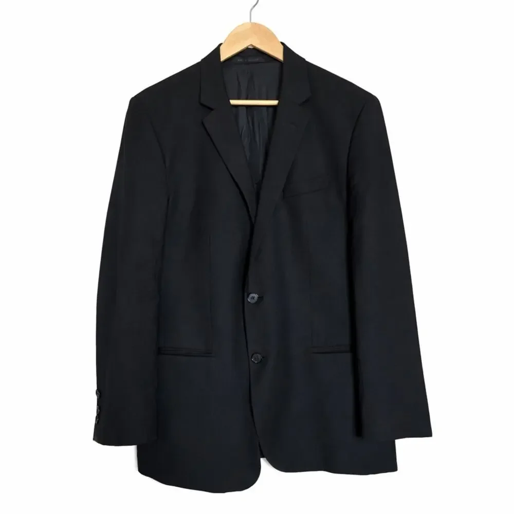 Hugo Boss Men’s Black Wool Blend Blazer Sport Coat | Single Breasted | Size 40R